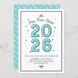 Blaue moderne Typografie 2022 Silvesterfest-Party Einladung