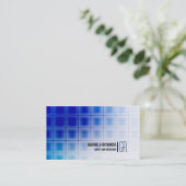 Blaue moderne und berufliche Dienstleistungen Visitenkarte (Stehend Vorderseite)