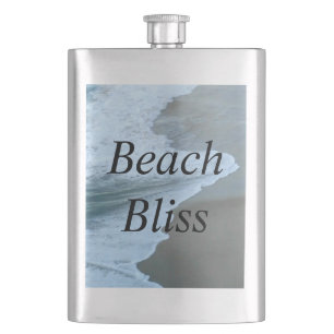 Blaue, moderne und elegante Strandblicke Flachmann