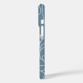 Blaue moderne Wasserfarbe-Wildblumen-Name-Monogram Case-Mate iPhone Hülle (Rückseite / Links)