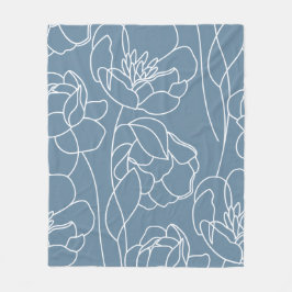 Blaue moderne Wildblume Fleecedecke