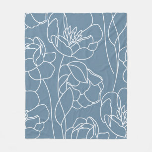 Blaue moderne Wildblume Fleecedecke