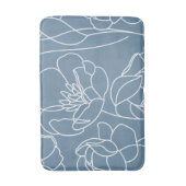 Blaue moderne Wildblume in Weiß Badematte (Vorderseite Vertikal)