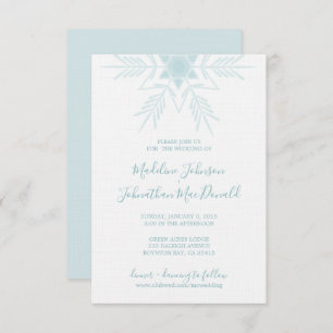 Blaue, moderne WINTER WONDERLAND Hochzeit Einladung