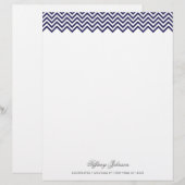 Blaue, moderne Zickzack Grenze Briefbogen (Vorne/Hinten)