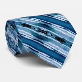 Blaue Modestreifen Krawatte (Gerollt)