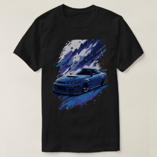 Blaue modifizierte Skyline in einem Anstrich, Cool T-Shirt
