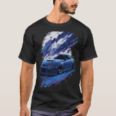 Blaue modifizierte Skyline in einem Anstrich, Cool T-Shirt (Vorderseite)