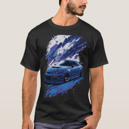 Blaue modifizierte Skyline in einem Anstrich, Cool T-Shirt