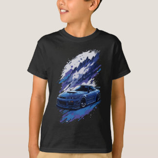 Blaue modifizierte Skyline in einer Spritze von Pa T-Shirt