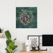 Blaue Mohn-Distel-Weizen-Kranz Poster (Heimbüro)