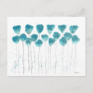 Blaue Mohnblume Blume Kunstdrucke Postkarte