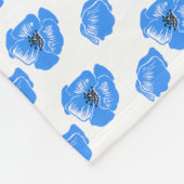 Blaue Mohnblume Blume Sommernaturmuster Fleecedecke (Ecke)