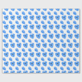 Blaue Mohnblume Blume Sommernaturmuster Geschenkpapier (Flach)