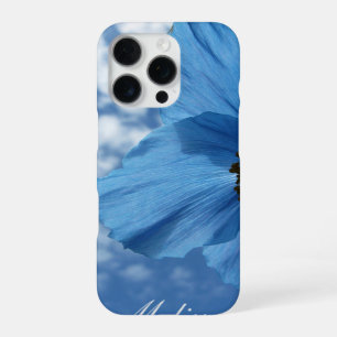 Blaue Mohnblume Flower Blau Himmel mit Namen iPhone 16 Pro Hülle
