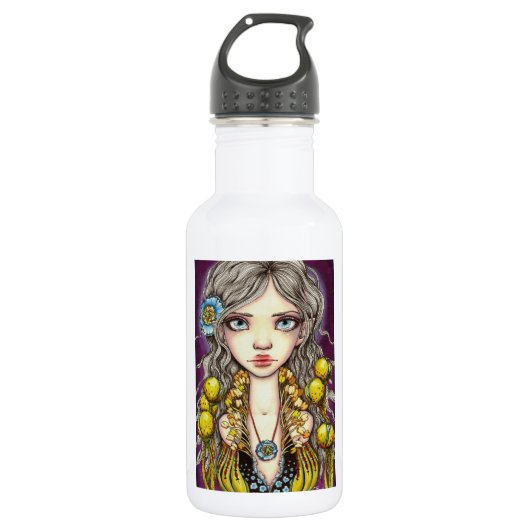 Blaue Mohnblume Trinkflasche (Vorderseite)