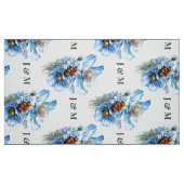 Blaue Mohnblumen-Hochzeitsstoff mit Monogramm Stoff (Fat Quarter (45,7 x 55,9 cm))