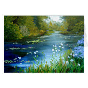 Blaue Mohnblumen-Karte