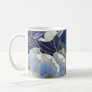 Blaue Mohnblumen Vintage-Inspiriert Kaffeetasse