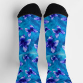 Blaue Mohnschmetterlinge, Crew Socken (Oben)