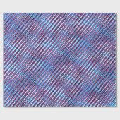 Blaue Moiré-Streifen, optische Täuschung, Abstrakt Geschenkpapier (Flach)