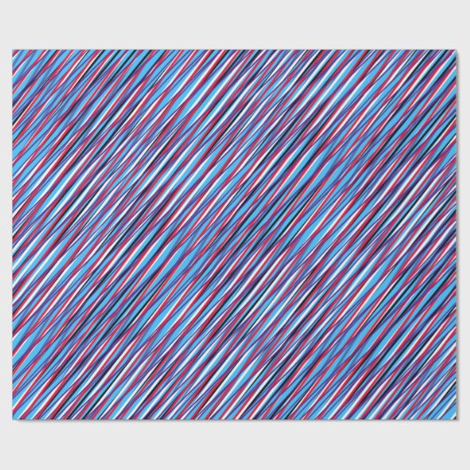 Blaue Moiré-Streifen, optische Täuschung, Abstrakt Geschenkpapier (Flach)