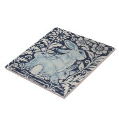 Blaue Mommy & Baby Kaninchen Frühlingsblume Fliese (Seite)