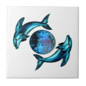 Blaue Mönchsdelphine Fliese (Vorderseite)