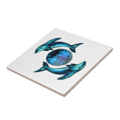 Blaue Mönchsdelphine Fliese (Seite)