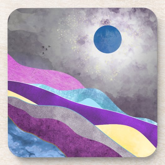 Blaue Mond Getränkeuntersetzer (Vorderseite)