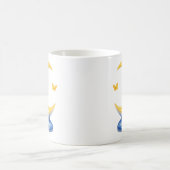 Blaue Mond Illustration Hochglanz Himmelskörper Kaffeetasse (Mittel)