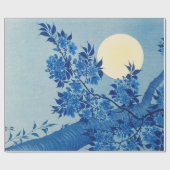 Blaue mondbeschienene Baum: Japanische Kirschblüte Geschenkpapier (Flach)