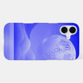Blaue Mondlicht-Galaxie-Monogramm-Etuis- Mate iPho iPhone Hülle (Rückseite (Horizontal))