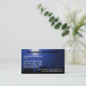 Blaue Mondschein-Visitenkarten, Tanz-Studio, Nacht Visitenkarte (Stehend Vorderseite)