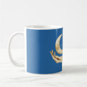 Blaue Mondsterne Hand Gold Kaffeetasse (Links)