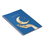 Blaue Mondsterne Hand Gold Notizblock (Rechte Seite)
