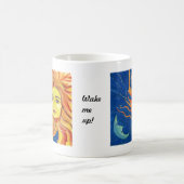 Blaue Mondsun-Kunst, gelbe, orange Tasse, fertigen Kaffeetasse (Mittel)