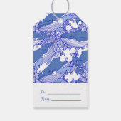 Blaue Monochromatische Humpbackwale Geschenkanhänger (Rückseite)