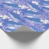 Blaue Monochromatische Humpbackwale Geschenkpapier (Ecke)