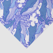 Blaue Monochromatische Humpbackwale Seidenpapier (Detail)