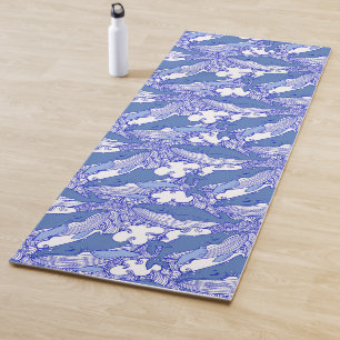 Blaue Monochromatische Humpbackwale Yogamatte