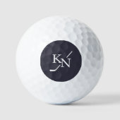 Blaue Monogram Club Classic Name-Initialen Golfball (Vorderseite)