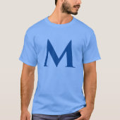 Blaue Monogramm Eigenname Erstmaliges Geschenk Vor T-Shirt (Vorderseite)