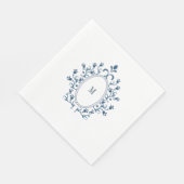 Blaue Monogramm-Farbe Serviette (Ecke)