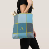 Blaue Monogramm-Geometrie Tasche (Von Nahem)