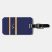 Blaue Monogramm Gepäckanhänger (Vorderseite horizontal)