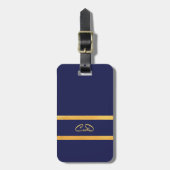 Blaue Monogramm Gepäckanhänger (Vorderseite vertikal)
