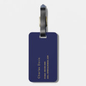 Blaue Monogramm Gepäckanhänger (Rückseite vertikal)