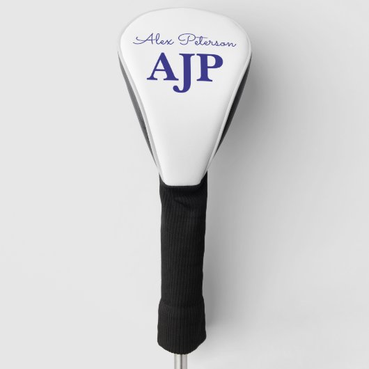 Blaue Monogramm- Golf Headcover (Vorderseite)