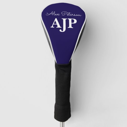 Blaue Monogramm- Golf Headcover (Vorderseite)